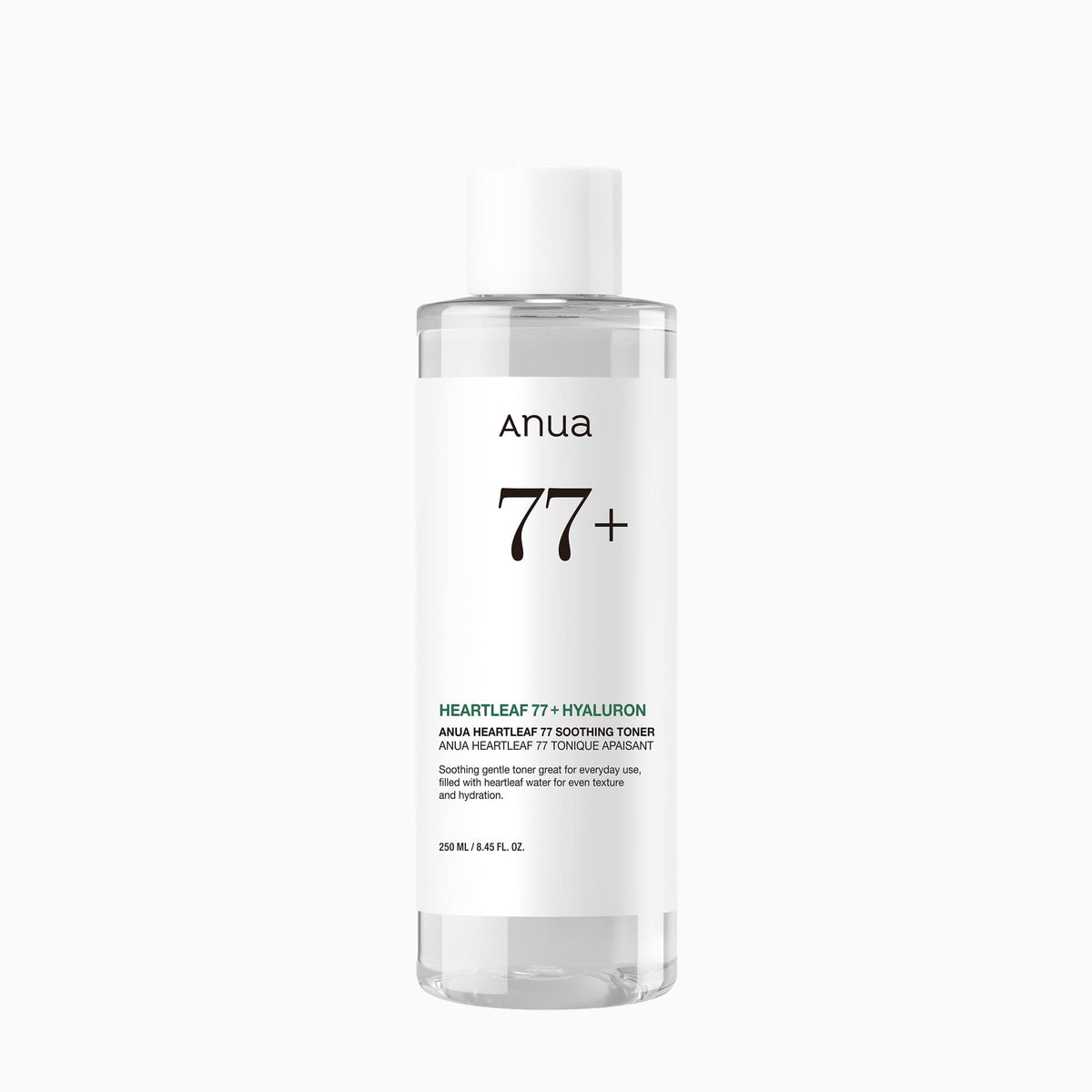 Anua Heartleaf 77 percent soothing toner bottle, a calming Korean toner for redness-prone skin